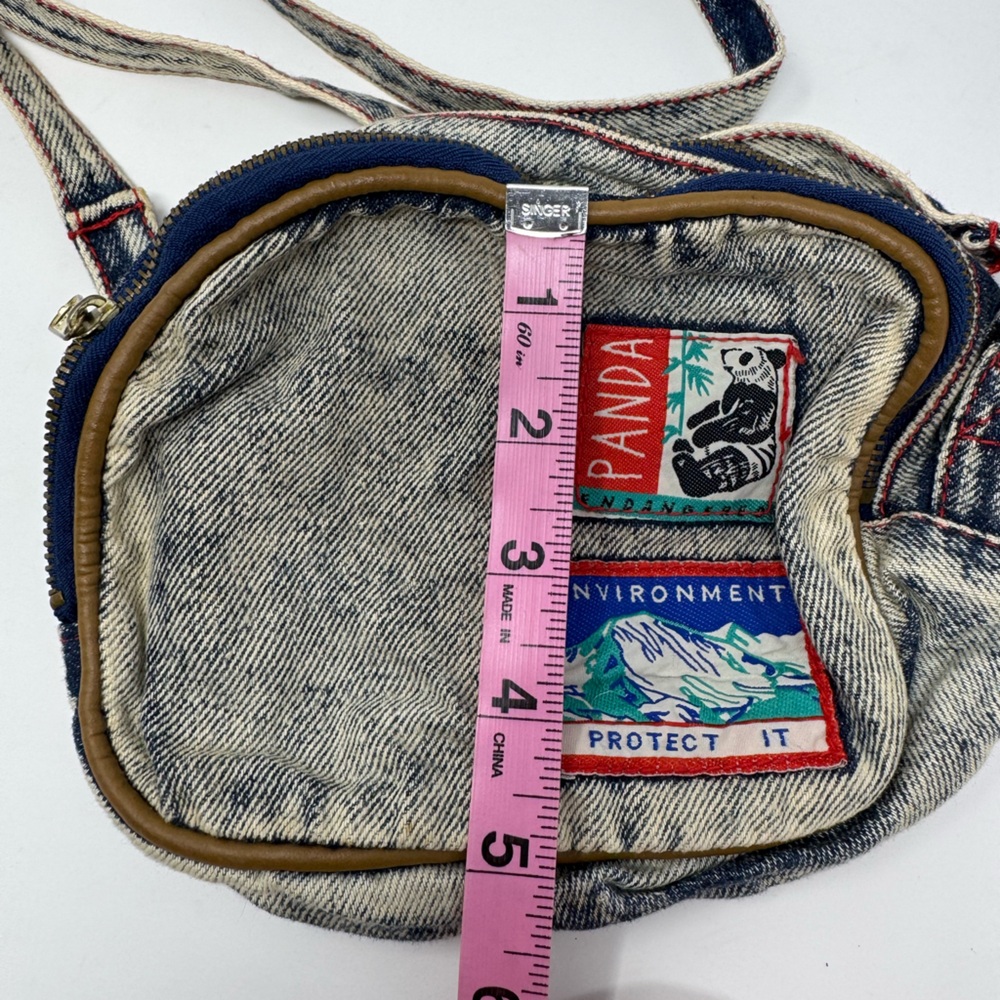 Vintage Denim Animal Rights Crossbody Purse, Envi… - image 6